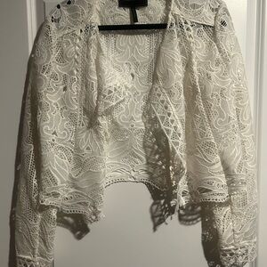 Max Azria White Lace Cardigan/jacket m